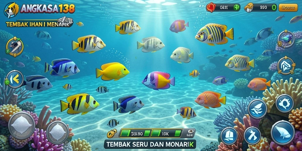 Tampilan gameplay menembak ikan yang mendebarkan dalam ANGKASA138.