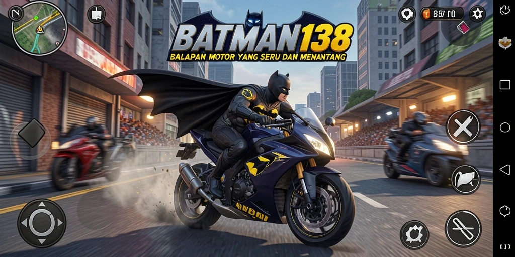 Tampilan seru gameplay balapan motor di BATMAN138.
