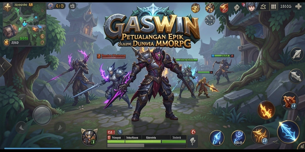 Tampilan gameplay epik dari GASWIN dalam dunia MMORPG yang menakjubkan.