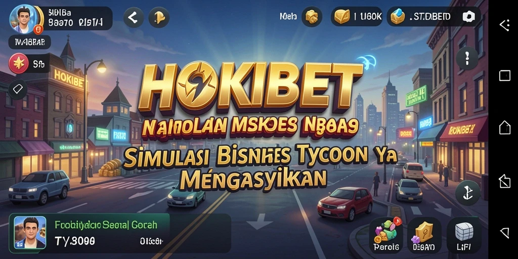 Screenshot HOKIBET menampilkan momen seru dalam simulasi bisnis Tycoon.