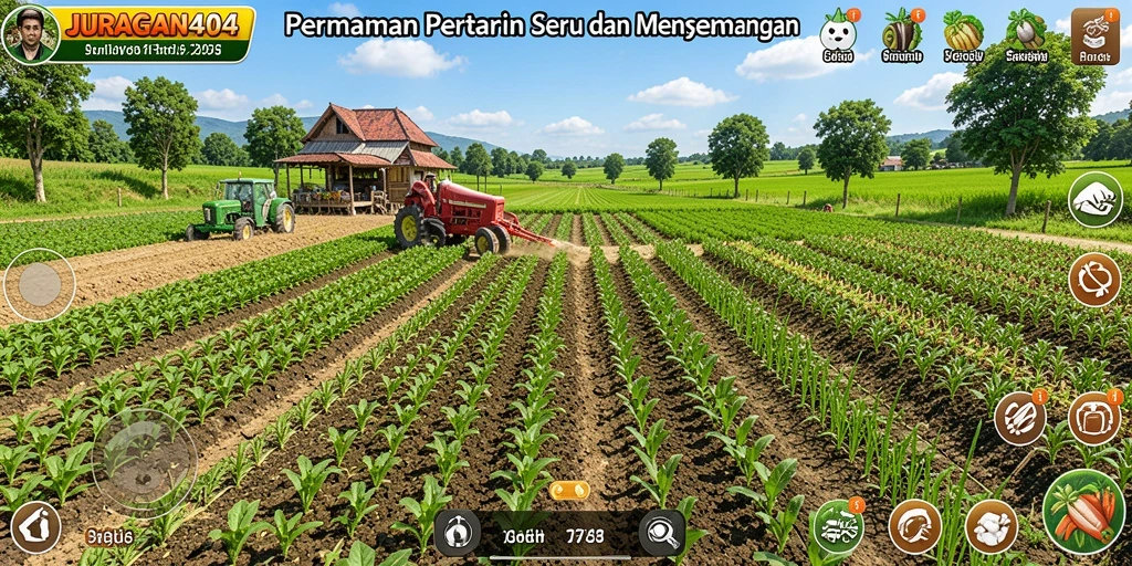 Tampilan gameplay JURAGAN404 yang menyenangkan saat bertani.