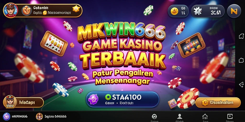 Screenshot utama MKWIN666 menampilkan gameplay kasino yang mendebarkan.