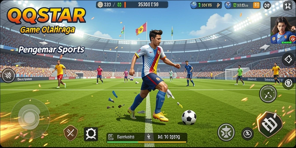 Tampilan gameplay QQSTAR dengan berbagai cabang olahraga yang menarik.