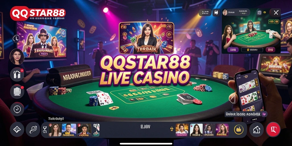 Tampilan gameplay seru di aplikasi Live Casino QQSTAR88.