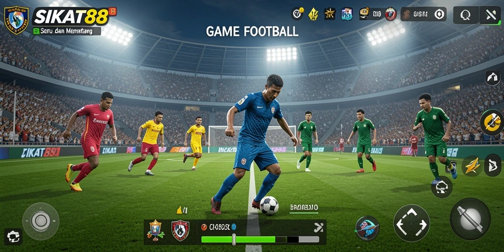 Tampilan gameplay menarik dari SIKAT88 dengan aksi sepak bola yang mendebarkan.