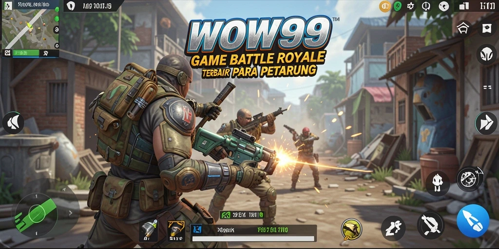 Screenshot gameplay WOW99 menampilkan aksi mendebarkan dalam pertempuran Battle Royale.